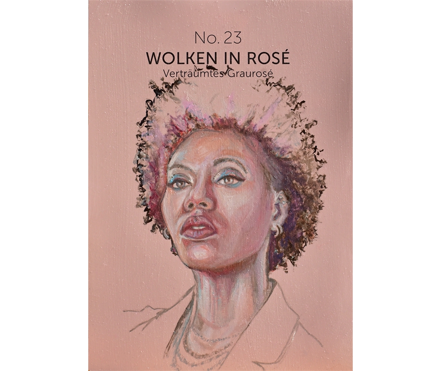 Wolken in rose, No.23, Arlondriah, 10x14 cm, Öl auf Farbkarte 1 sm