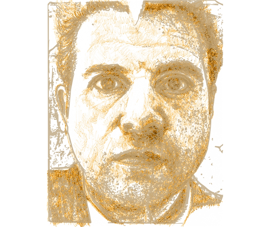 Francis Bacon, meixed Media, acrylicglas on drawing, V gold