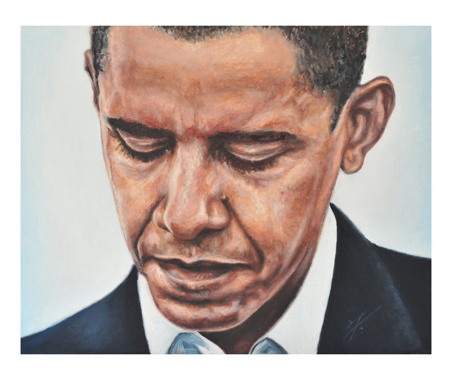 Obama 20x25, oil on wood