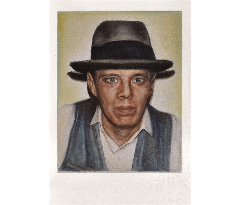 Joseph Beuys, 9x12 cm, oil on wood