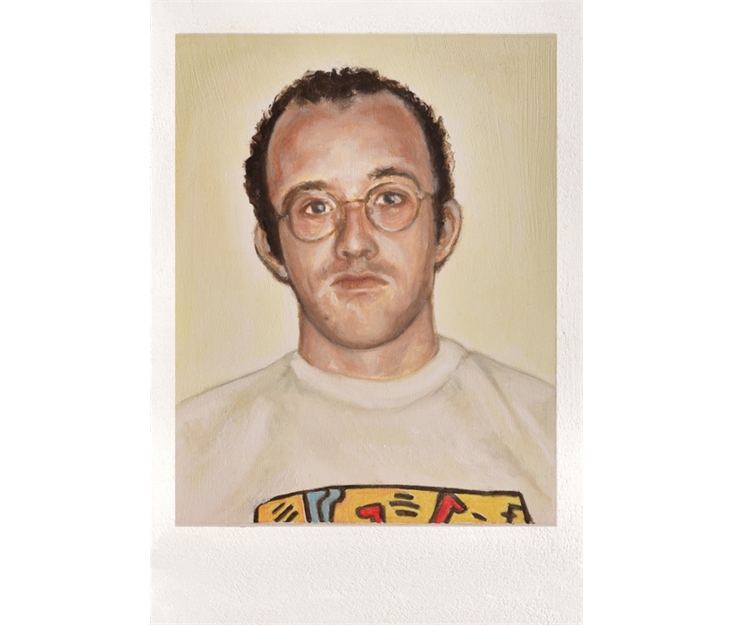 Keith Haring, 9x12 cm, oil on wood